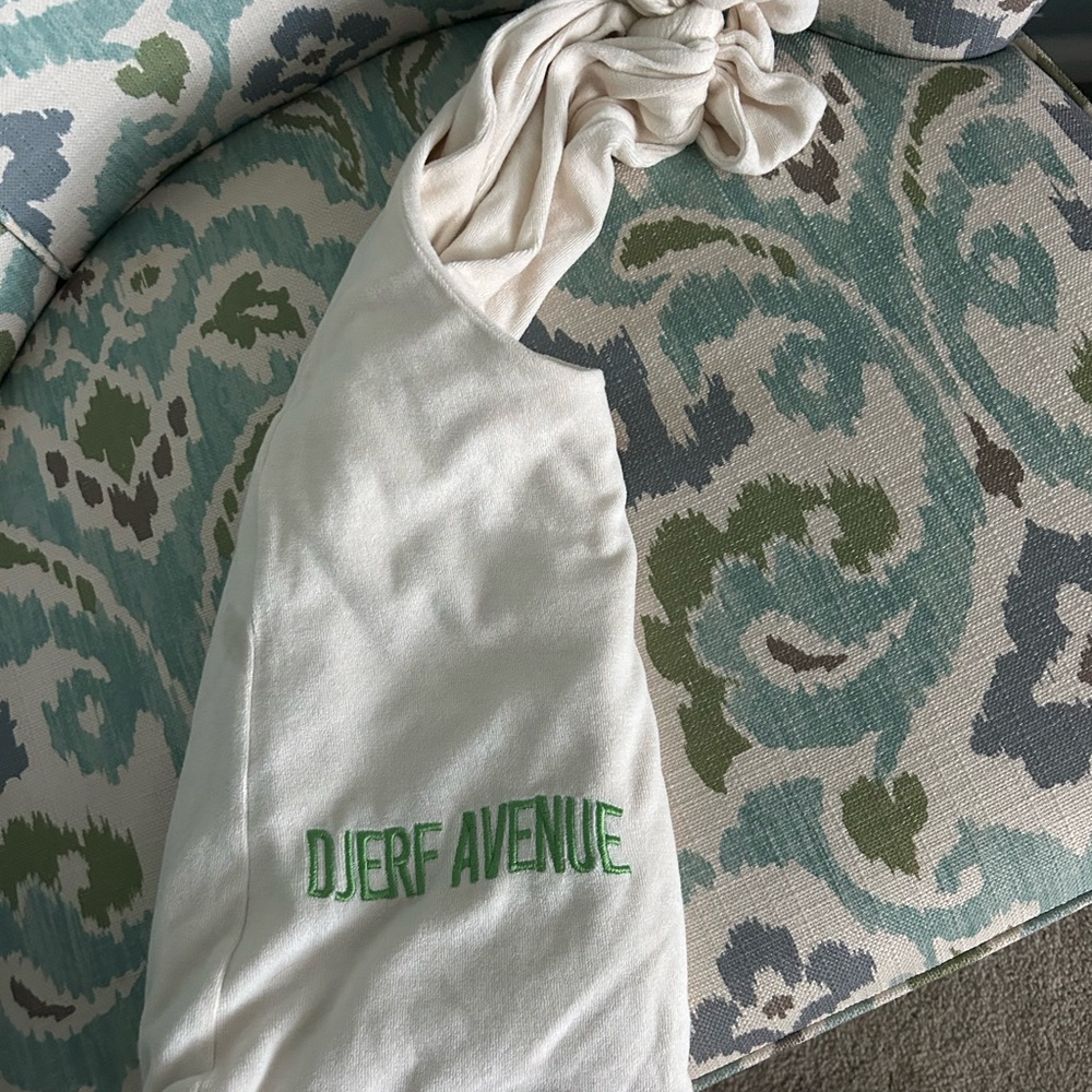 Djerf Avenue Cream Bag with Green Logo